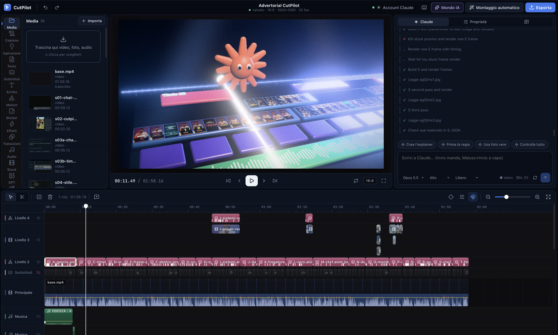 CutPilot: l'editor con Claude dentro, la timeline e l'anteprima