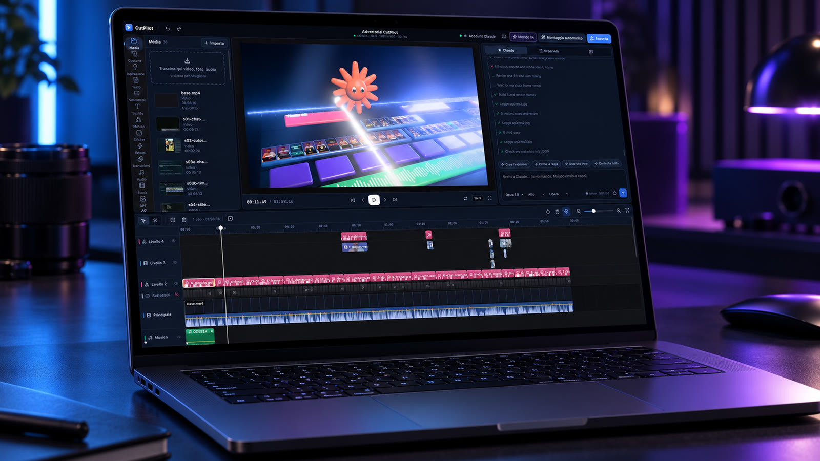 CutPilot aperto su un MacBook Pro